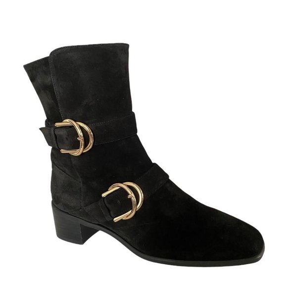 Stuart Weitzman Britain Mid Calf Black Boots